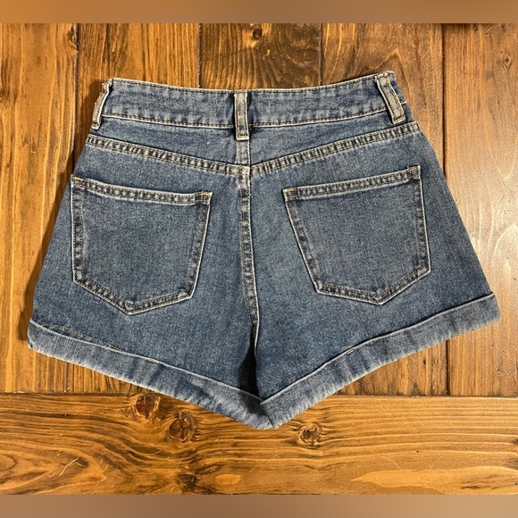 PacSun Denim Mom Shorts Medium Blue Wash High-Rise Women’s Size 24 - Picture 6 of 9
